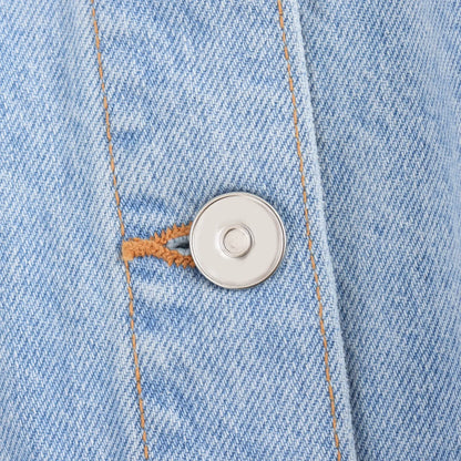 Combinaison Élégance en Denim Multicolore à Manches Courtes
