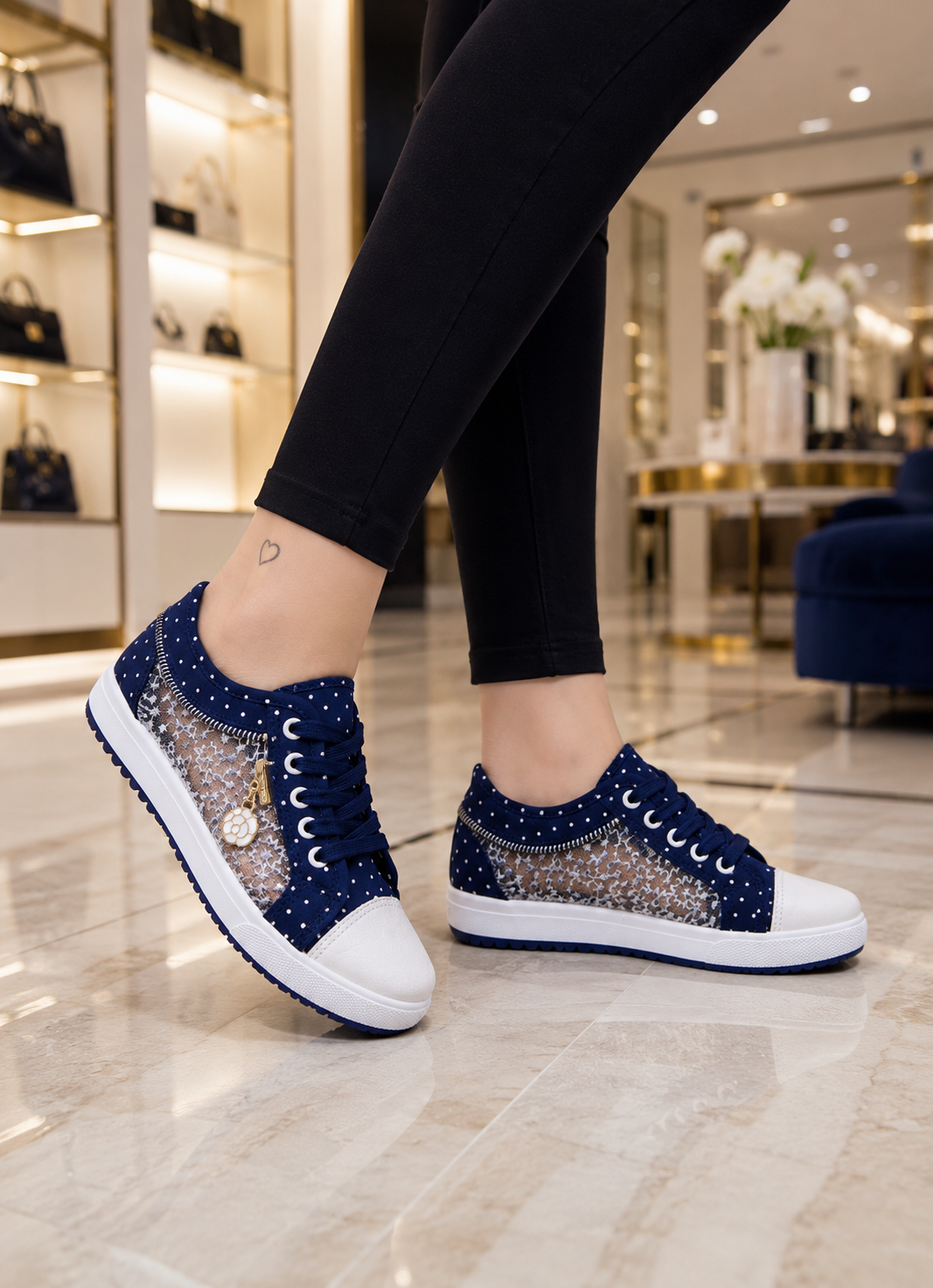 Chaussures Femme en Maille Ajourée – Confort & Élégance