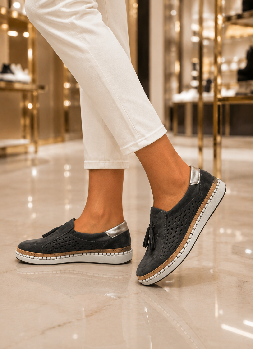 Mocassins à Pompons pour Femme – Élégance Décontractée & Raffinée